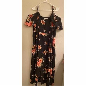 Dresslily Plus Size Black Floral Maxi